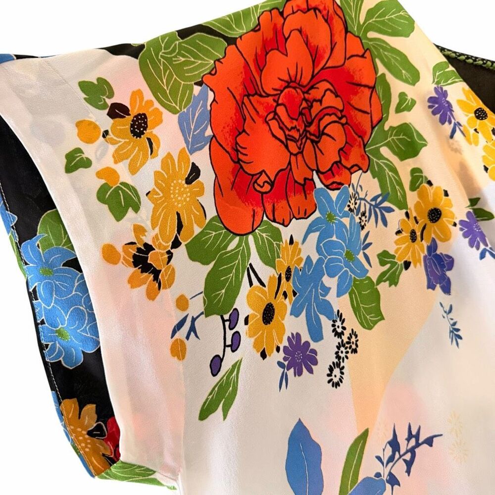 Anthropologie Maeve Clover Cowl Neck Pullover Lightweight Floral Silk Blouse Sz - Picture 6 of 14